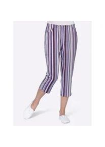Caprihose Classic Basics, Damen, Gr. 44, Normalgr&ouml;&szlig;en, lila (beere, gestreift), 100% Baumwolle, gemustert, gestreift, mehrfarbig, 3/4-L&auml;nge, Hosen Caprihose