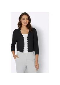 Bolero Lady, Damen, Gr. 42, schwarz, 55% Baumwolle, 45% Viskose, unifarben, Strickjacken Bolero