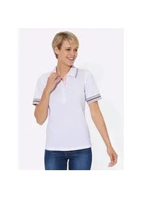 Poloshirt Casual Looks "Poloshirt", Damen, Gr. 48, beige (ecru), 95% Baumwolle, 5% Elasthan, unifarben, V-Ausschnitt, Shirts