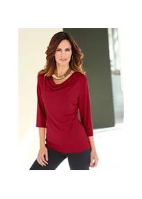 Wasserfallshirt Inspirationen "Shirt", Damen, Gr. 36, rot, 95% Viskose, 5% Elasthan, unifarben, Wasserfallausschnitt, Shirts