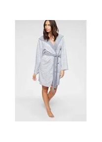 Damenbademantel Kangaroos "Luana, ideal f&uuml;r Sauna & Spa, Hotelbademantel, Morgenmantel" Gr. L, grau, L:95cm, Leichtfrottier, Hausm&auml;ntel, Streifen - Bademantel f&uuml;r Damen, gestreift, XS-3XL