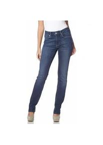Stretch-Jeans MAC "Melanie", Damen, Gr. 48, L&auml;nge 30, blau (new basic wash), Denim/Jeans, Obermaterial: 98% Baumwolle, 2% Elasthan, Abriebeffekte, figurbetont normal, Jeans, Gerade geschnitten, Topseller