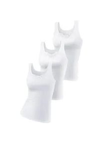 Unterhemd Petite Fleur, Damen, Gr. 40, N-Gr, wei&szlig;, Feinripp, Obermaterial: 100% Baumwolle, unifarben, tiefer Rundhals, Unterhemden Unterhemd, aus reiner Baumwolle, Tanktop, Unterziehshirt