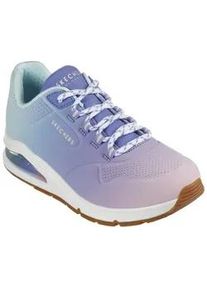 Sneaker Skechers "UNO 2 OMBRE AWAY", Damen, Gr. 38, blau (blau kombiniert), Lederimitat, mehrfarbig, Schuhe Modernsneaker Sneaker low, Freizeitschuh, Halbschuh, Schn&uuml;rschuh in leuchtender Farbkombi