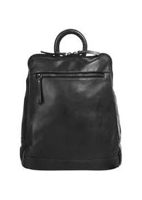 XZONE Tagesrucksack X-ZONE, Damen, Gr. B/H/T: 34cm x 23cm x 5cm, onesize, schwarz, Leder, Rindsleder, unifarben, Rucks&auml;cke, echt Leder