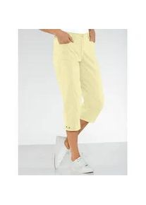 Caprihose Casual Looks, Damen, Gr. 40, Normalgr&ouml;&szlig;en, gelb, 98% Baumwolle, 2% Elasthan, unifarben, 3/4-L&auml;nge, Hosen Caprihose
