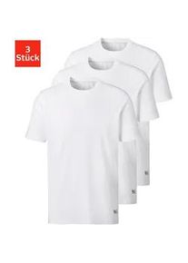 H.I.S. T-Shirt H.I.S "Unterziehshirt mit Rundhals", Herren, Gr. XL, wei&szlig;, Single Jersey, Obermaterial: 95% Baumwolle, 5% Elasthan, unifarben, Basic, bequem normal, Rundhals, abgesteppte Kante, Shirts T-Shirt, aus Baumwoll-Mix, Topseller