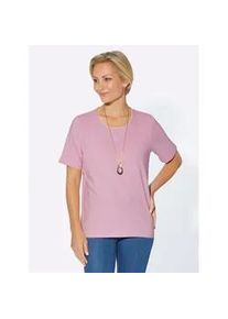 Rundhalsshirt Casual Looks "Shirt", Damen, Gr. 52, rosa (ros&eacute;), 100% Baumwolle, unifarben, Rundhals, Shirts Rundhalsshirt
