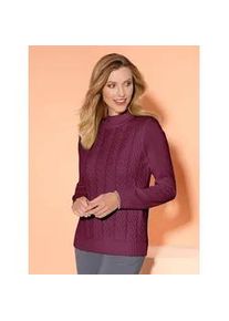Stehkragenpullover Classic Basics "Pullover", Damen, Gr. 52, lila (beere), 100% Polyacryl, unifarben, Pullover Stehkragenpullover