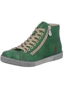 Schn&uuml;rboots Rieker, Damen, Gr. 36, gr&uuml;n (maigr&uuml;n), Lederimitat, unifarben, Schuhe Schn&uuml;rboots, Schn&uuml;rstiefelette, Casual-Boots mit Rei&szlig;verschluss au&szlig;en