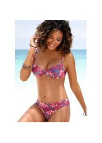 B&uuml;gel-Bikini-Top s.Oliver "Marika", Damen, Gr. 36, Cup B, rot (rostrot, bedruckt), Microfaser, Microfaser, Polyamid, bedruckt, floral, Bikini-Oberteile, mit kleinen Zierringen