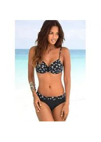 B&uuml;gel-Bikini Lascana, Damen, Gr. 36, Cup C, schwarz-wei&szlig; (schwarz, wei&szlig;), Polyamid, gepunktet, Bikini-Sets B&uuml;gel-Bikini, mit einer schlichten Schlaufe zwischen den Cups
