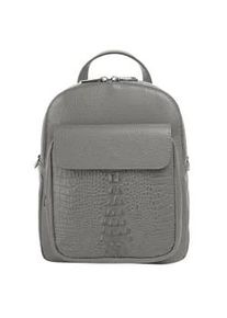 Cityrucksack CLUTY, Damen, Gr. B/H/T: 26cm x 22cm x 9cm, onesize, grau, Leder, Rindsleder, Rucks&auml;cke Cityrucksack, echt Leder, Made in Italy