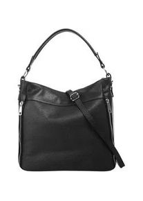 Henkeltasche CLUTY, Damen, Gr. B/H/T: 35cm x 27cm x 9cm onesize, schwarz, Leder, unifarben, Taschen, echt Leder, Made in Italy