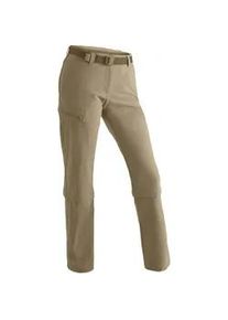 Outdoorhose Maier Sports "Arolla", Damen, Gr. 19, Kurzgr&ouml;&szlig;en, beige (dunkelbeige), 90% Polyamid, 10% Elasthan, Hosen Outdoorhose, Damen Zip-Off Wanderhose, atmungsaktive Trekkinghose, Regular Fit
