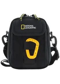 Schultertasche National Geographic "EXPLORER III", Damen, Gr. B/H/T: 9cm x 21cm x 16cm, schwarz, Kunstfaser, unifarben, Taschen Schultertasche, aus recycelten PET-Flaschen