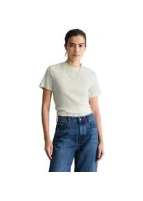 Marc O'Polo T-Shirt MARC O'POLO DENIM "aus elastischem Bio-Baumwolle-Mix", Damen, Gr. L, wei&szlig; (silky wei&szlig;), Obermaterial: 96% Baumwolle, 4% Elasthan, unifarben, Basic, slim fit, Rundhals, Shirts T-Shirt