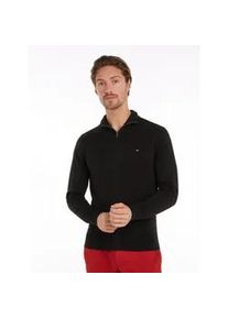 Cardigan Tommy Hilfiger "PIMA ORG CTN CASHMERE ZIP THRU", Herren, Gr. XXL (56), schwarz, Strick, Obermaterial: 95% Baumwolle, 5% Kaschmir, Rippstrickb&uuml;ndchen, Strickjacken