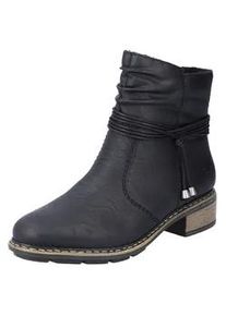 Winterstiefelette Rieker, Damen, Gr. 42, schwarz, Lederimitat, Schuhe Winterstiefelette, mit Zierkordel und slouchy Schaft