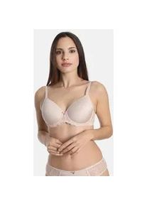 Sassa Mode Schalen-BH SASSA "Beautyful Classic", Damen, Gr. 95, Cup D, beige (natur), Jacquard: 85% Polyamid, 15% Elasthan. Spitze: 90% Polyamid, 10% Elasthan, unifarben, normal, BHs Schalen-BH, mit Spitzeneinsatz