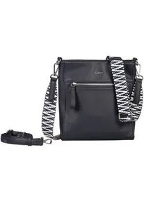 Umh&auml;ngetasche Gabor "Silena", Damen, Gr. B/H/T: 25cm x 24cm x 4,5cm, blau (dunkelblau), Polyurethan, clean, gepflegt, gepr&auml;gtes Muster, unifarben, Taschen Umh&auml;ngetasche, hochwertig gewebte Gurtband und ein filigranes Logo