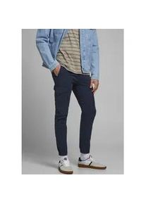 Jack & Jones Cargohose JACK & JONES "PAUL FLAKE", Herren, Gr. 34, L&auml;nge 30, blau (navy blazer), Web, Obermaterial: 98% Baumwolle, 2% Elasthan, unifarben, bequem normal, Hosen Cargohose