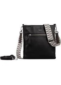 Umh&auml;ngetasche Gabor "Silena", Damen, Gr. B/H/T: 25cm x 24cm x 4,5cm, schwarz, Polyurethan, clean, gepflegt, gepr&auml;gtes Muster, unifarben, Taschen Umh&auml;ngetasche, hochwertig gewebte Gurtband und ein filigranes Logo