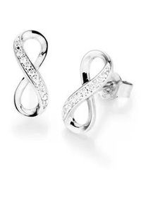 Paar Ohrstecker Firetti "Schmuck Geschenk Silber 925 Ohrschmuck Unendlichkeitsschleife/Infinity", silber (silberfarben, kristallwei&szlig;), Ohrringe, Damen, Silber 925 (Sterlingsilber), mit Zirkonia (synth.)