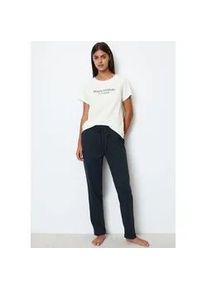 Marc O'Polo Pyjamahose MARC O'POLO "Mix & Match Cotton-Woven", Damen, Gr. L, N-Gr, blau (navy), Single Jersey, Obermaterial: 100% Baumwolle, unifarben, bequem lang, Hosen Pyjamahose, mit elastischem Bund