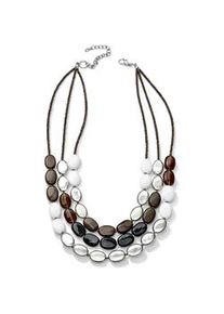 Lange Kette "Hilda", Damen, Gr. onesize, Glas, braun, Collezione Alessandro, Basic, Halsketten, mit ovalen Glasperlen