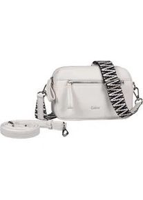 Handtasche Gabor "Silena", Damen, Gr. B/H/T: 22cm x 15cm x 7cm, wei&szlig;, Polyurethan, clean, gepflegt, gepr&auml;gtes Muster, unifarben, Taschen Handtasche, hochwertig gewebte Gurtband und ein filigranes Logo