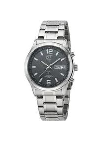 Funkuhr ETT "Gobi", silber (silberfarben, anthrazit), Armbanduhren, Herren, Funkuhr, Armbanduhr, Herrenuhr, Datum, Solar, Edelstahlarmband