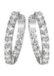 Paar Creolen Firetti "Schmuck Geschenk Silber 925 Ohrschmuck Ohrringe", silber (silberfarben, kristallwei&szlig;, kristallwei&szlig;), Ohrringe, Damen, Silber 925 (Sterlingsilber), mit Zirkonia (synth.)