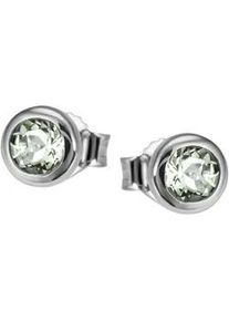 Paar Ohrstecker Firetti "Schmuck Geschenk Silber 925 Ohrschmuck Ohrringe Solit&auml;r", gr&uuml;n (silberfarben, hellgr&uuml;n, hellgr&uuml;n), Ohrringe, Damen, 5,9mm, Silber 925 (Sterlingsilber), mit Blautopas (behandelt), Citrin oder Amethyst