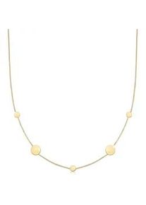 Kette mit Anh&auml;nger Elli "Pl&auml;ttchen Matt Kreis Rund Panzerkette 925 Silber" Gr. 40, gold, Halsketten, Damen, 40, ohne Stein, Silber 925 (Sterlingsilber), L: 40