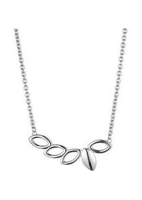 Kette mit Anh&auml;nger Kingka "ORIVA Leaves", silber (edelstahlfarben), Halsketten, Damen, Edelstahl, L: 50 B: 2,3mm, B:2,3mm