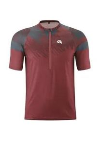 Radtrikot Gonso "VEDELLO", Herren, Gr. M, dunkelrot, 92% Polyester (Recycelt), 8% Elasthan, Rundhals, Trikots, Herren MTB-Radshirt kurzarm, leichtes Fahrradtrikot, Funktionsshirt