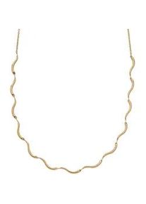 Collier Skagen "Schmuck Geschenk Edelstahl Halskette WAVE", gold (gelbgoldfarben), Halsketten, Damen, Edelstahl, L: 46 B: 4mm, Collier, B:4mm