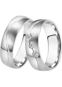 Trauring DOOSTI "Schmuck Geschenk Edelstahl Trauring Ehering Partnerring LIEBE" Gr. 60, silber (edelstahlfarben), Fingerringe, Damen, 60, ohne Zirkonia, Edelstahl, 6mm, Trauring, Made in Germany - wahlweise mit oder ohne Zirkonia