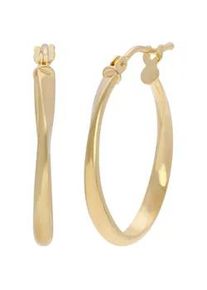 Paar Creolen Lady, gold (gelbgold 375), Ohrringe, Damen, Metall