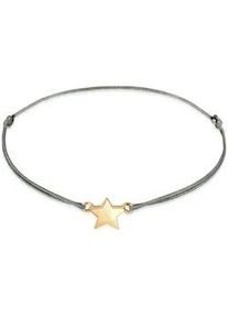 Armband Elli "Stern Astro Symbol Nylon Band 925 Sterling Silber vergoldet" Gr. 16, gold, Armb&auml;nder, Damen, 16cm, ohne Stein, Silber 925 (Sterlingsilber), Armband