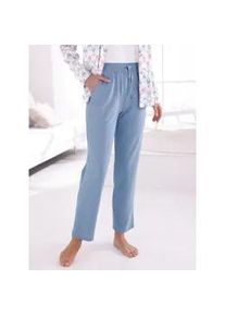 w&auml;schepur Schlafhose W&Auml;SCHEPUR, Damen, Gr. 48/50, Normalgr&ouml;&szlig;en, blau (bleu), 100% Baumwolle, unifarben, Hosen Schlafhose