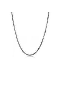 Silberkette Kuzzoi "Herren Panzerkette Basic Mann 925 Silber" Gr. 60, schwarz, Halsketten, Herren, 60, ohne Stein, Silber 925 (Sterlingsilber), L: 50, Silberkette