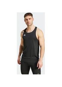 Lauftop Adidas PERFORMANCE "ADIZERO ESSENTIALS RUNNING SINGLET", Herren, Gr. XL, schwarz, Obermaterial: 100% Polyester, Rundhals, Tops