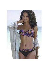 B&uuml;gel-Bandeau-Bikini Vivance, Damen, Gr. 42, Cup B, schwarz (schwarz bedruckt), Polyamid, bedruckt, Bikini-Sets, in getwisteter Optik