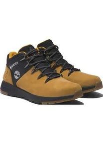 Schn&uuml;rboots Timberland "SPRINT TREKKER MID LACE UP WATERPROOF SNEAKER", Herren, Gr. 47,5, gelb (wheat, schwarz), Leder, Synthetik, Schuhe Schn&uuml;rboots, Winterstiefel, Schn&uuml;rstiefel, Winterschuhe, wasserdicht