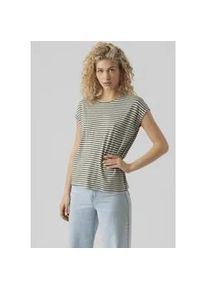 V&eacute;ro Moda Rundhalsshirt VERO MODA "VMAVA PLAIN SS TOP STRIPE GA JRS NOOS", Damen, Gr. XS, gr&uuml;n (laurel wreath stripes), Jersey, Obermaterial: 95% Lyocell (TENCELTM), 5% Elasthan, gestreift, normal, Rundhals, Shirts Rundhalsshirt, Materialmix, regular fit