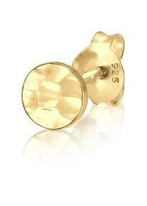 Single-Ohrstecker Elli "Single Ohrstecker Pl&auml;ttchen Strukturiert 925 Silber", Damen, Gr. onesize, ohne Stein, Silber 925 (Sterlingsilber), gold, Ohrringe