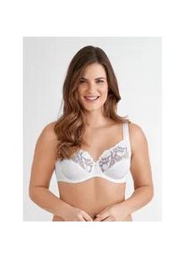 B&uuml;gel-BH Felina "Moments", Damen, Gr. 11,5, Cup G, wei&szlig;, Spitze, Obermaterial: 79% Polyamid, 15% Polyester, 6% Elasthan, gemustert, unifarben, BHs B&uuml;gel-BH, Bl&uuml;tenstickerei, Zierschleife, Komfort-B&uuml;gel