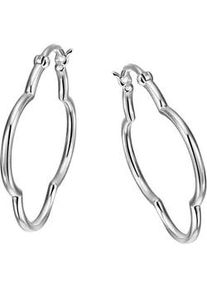 Paar Creolen Firetti "Schmuck Geschenk Silber 925 in Form einer Blume rhodiniert", silber (silberfarben), Ohrringe, Damen, 33,7mm, Silber 925 (Sterlingsilber)